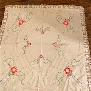 Beautiful antique fabric table cloth